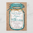 Search for burlap sweet 16 invitations Sixteen