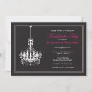 Search for chandelier bachelorette party invitations Black and white