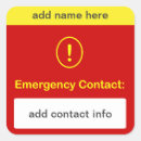Search for emergency contact stickers Allergy