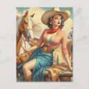 Search for vintage cowgirl postcards Pinup