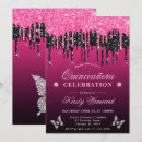Search for pink black quinceanera invitations Diamonds