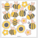Search for bee and flowers stickers For kids