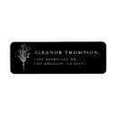 Search for black and white floral return address labels Botanical