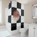 Search for black and white marble shower curtains Chequered