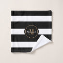 Search for black and white stripes monogram bath towels Modern