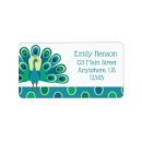 Search for peacock return address labels Girly