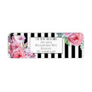 Search for black and white flowers return address labels Pink
