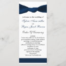 Search for bow and ribbon wedding programs Blue