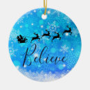 Search for santa claus reindeer ornaments Believe