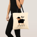 Search for funny sheep tote bags Black