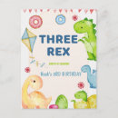 Search for 3rd birthday postcards Three rex