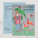 Search for flamingo 50th birthday invitations Palm trees