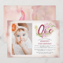 Recherche de pink floral 1ans anniversaire invitations Baby girl
