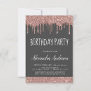 Search for rose gold and grey invitations Glitter