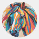 Recherche de portrait abstrait autocollants Coloré