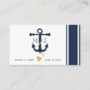 Recherche de mariage nautique cartes visite Bleu
