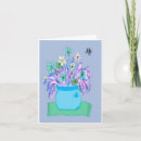 Search for flowers in a vase cards Blue