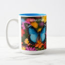 Search for floral blue mugs Butterfly