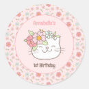 Search for cute cat birthday stickers Floral