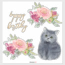 Recherche de amour chat autocollants Gris