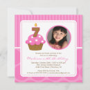 Search for pink 7th birthday invitations Cute