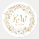 Search for floral wreath monogram wedding stickers Initials