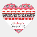 Search for zebra hearts stickers Sweet 16