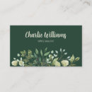 Search for dark green business cards Calligraphy