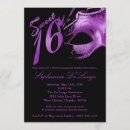 Search for mask sweet 16 invitations Chic