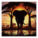 Search for african sunset art Silhouette