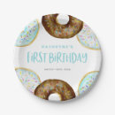 Search for blue donut plates 1st birthday