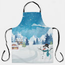 Search for snow scene aprons Snowman