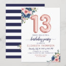 Search for rose gold 13th birthday invitations Pink
