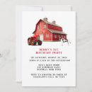 Search for tractor 1st birthday invitations Red