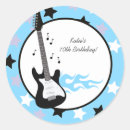 Search for rock star birthday party stickers Blue