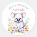 Recherche de koala anniversaire autocollants Floral
