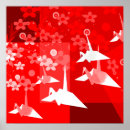 Recherche de fleur de grue posters Rouge