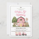Search for pink farm birthday invitations Farmhouse