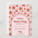 Search for fruit 1st birthday invitations Strawberries