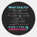Search for funny science joke stickers Math