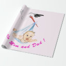 Recherche de cigogne papier cadeau Baby