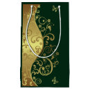 Search for dark green and gold gift bags Swirls