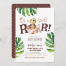 Search for dinosaur baby girl shower invitations Green