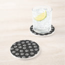 Search for black and white cat coasters Pattern of paws