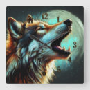 Recherche de loup et lune horloges Hurler
