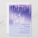 Search for purple glitter birthday invitations Blue