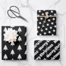 Search for white star wrapping paper Christmas trees