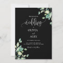 Search for dark green and gold wedding invitations Watercolor eucalyptus