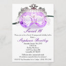 Search for black purple masquerade party invitations Sixteen