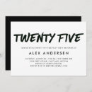 Search for twenty fifth birthday invitations Typography